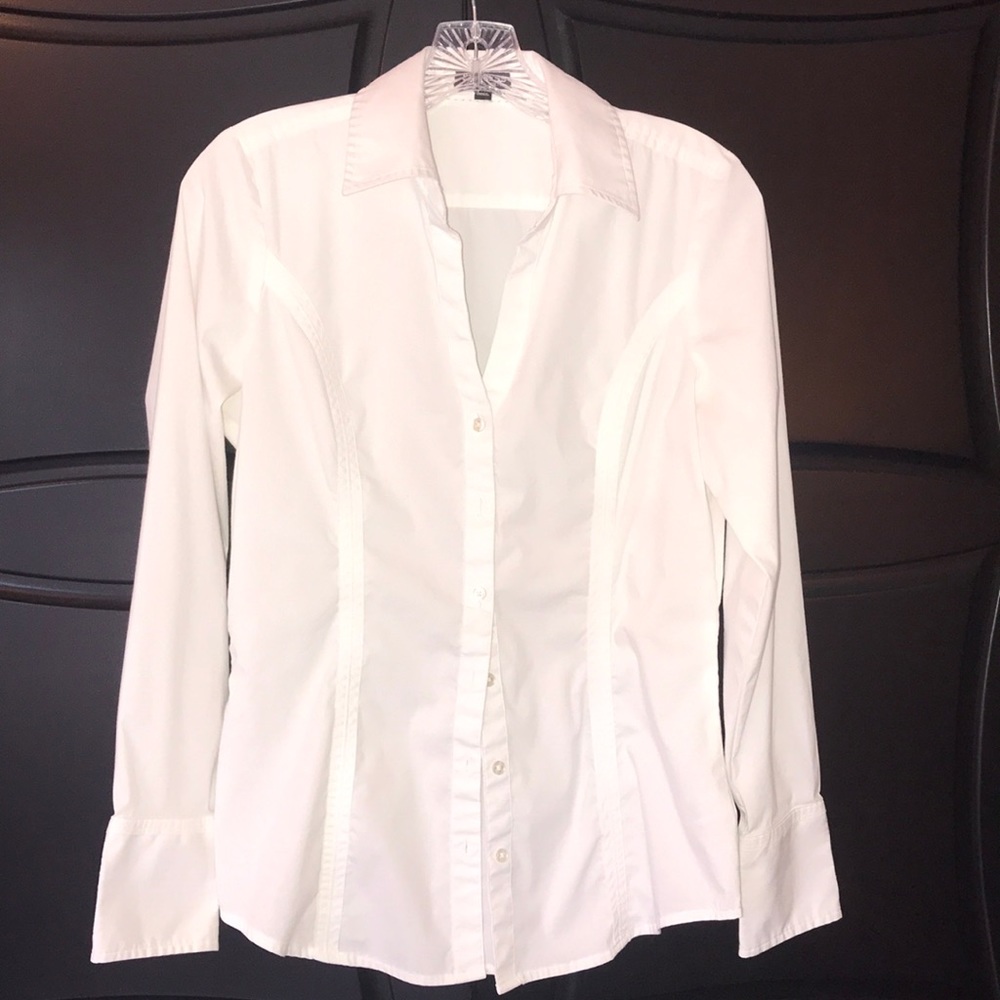 COPY - EXPRESS white button down dress shirt. Size Med.